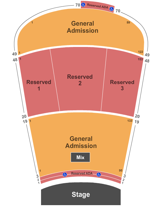 Red Rocks Amphitheatre Endstage Reserved- 20 to 48 Seating Chart