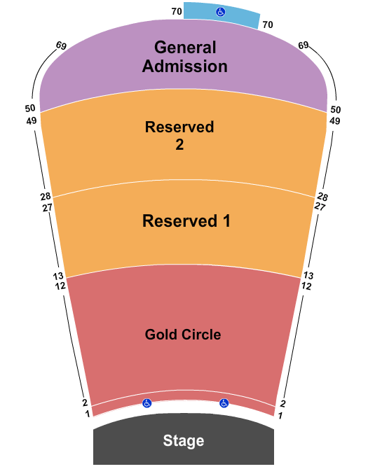 Red Rocks Amphitheatre Endstage Gold Circle 1 Seating Chart