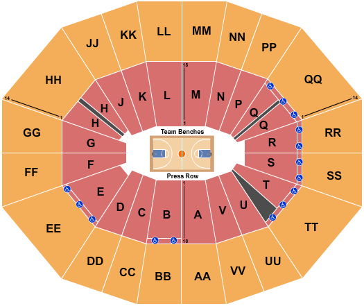 CEFCU Arena Basketball Seating Chart
