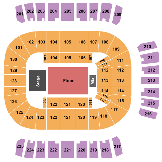 Reed Arena Endstage GA Floor Seating Chart