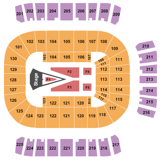 Reed Arena For King and Country Seating Chart