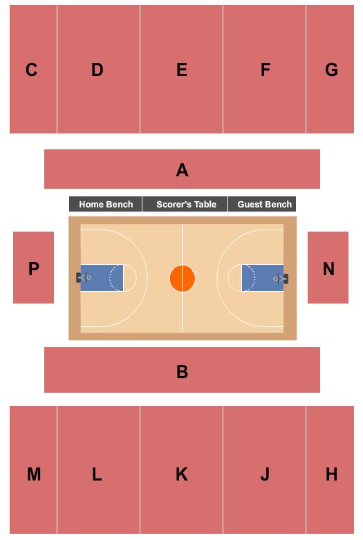 Reed Gym Basketball Seating Chart