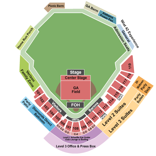 Regions Field Jake Owen Seating Chart