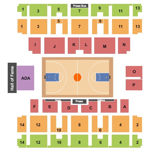 Reilly Center Basketball Seating Chart