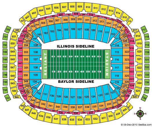 NRG Stadium Texas Bowl 2010 Seating Chart
