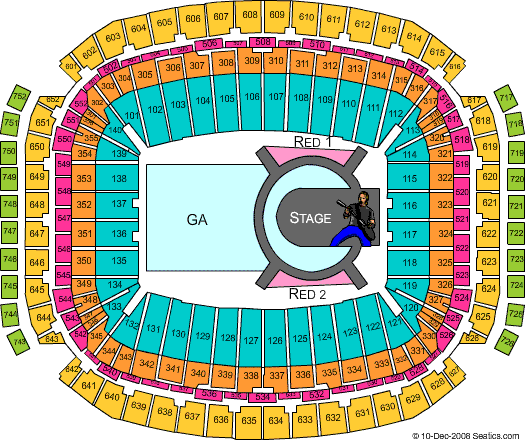 NRG Stadium U2 2009 Seating Chart