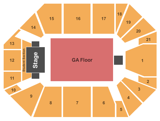 Renaissance Coliseum Endstage GA Floor Seating Chart