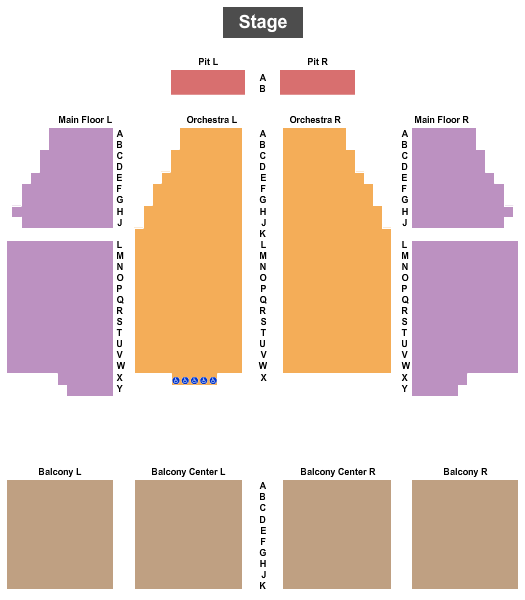 Renaissance Theatre - OH End Stage Seating Chart