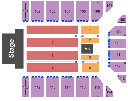 Reno Events Center End Stage Seating Chart