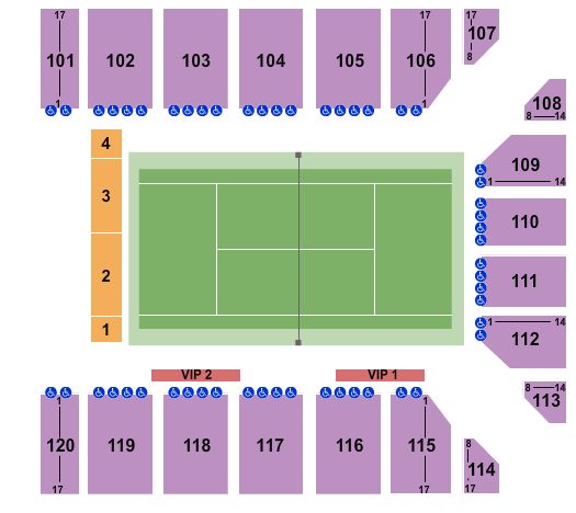 Reno Events Center Tennis Seating Chart