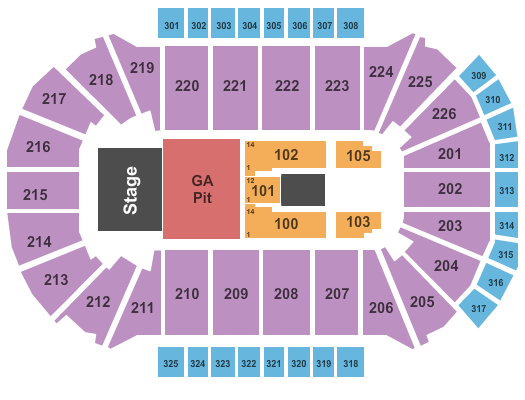 Resch Center Brantley Gilbert Seating Chart