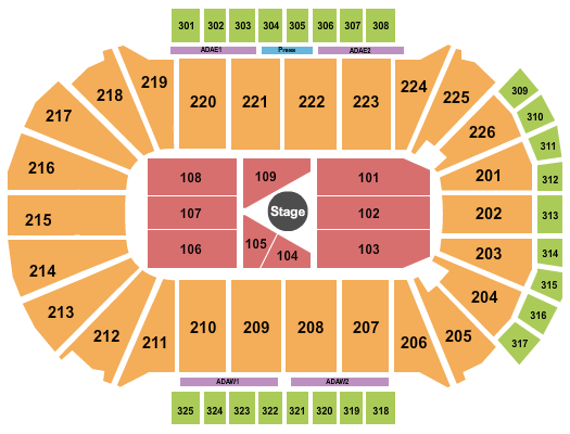 Resch Center Center Stage 3 Seating Chart