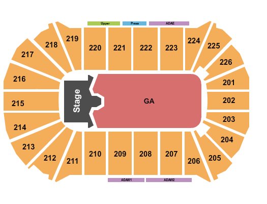 seating chart for Resch Center - Cody Johnson - eventticketscenter.com