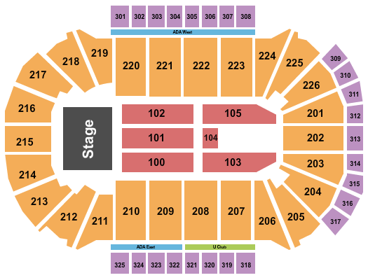 Resch Center End Stage 2 Seating Chart