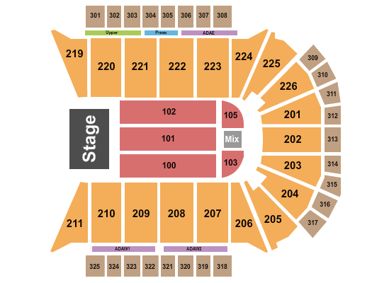 Resch Center End Stage 3 Seating Chart