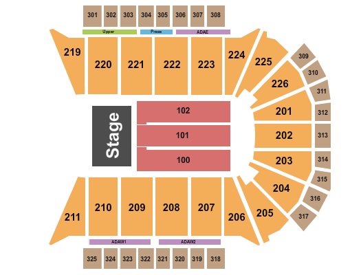 Resch Center End Stage 4 Seating Chart