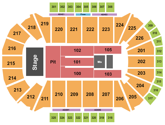 Resch Center Eric Church Seating Chart