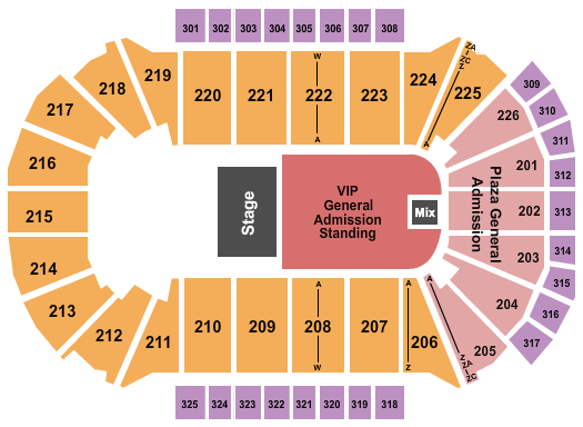 Resch Center Endstage VIP GA Floor Seating Chart