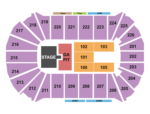 seating chart for Resch Center - Five Finger Death Punch - eventticketscenter.com