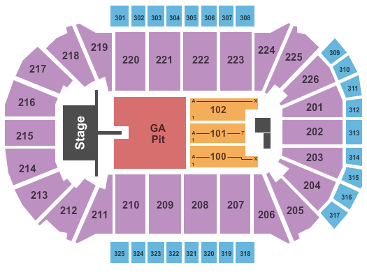 Resch Center Green Day Seating Chart