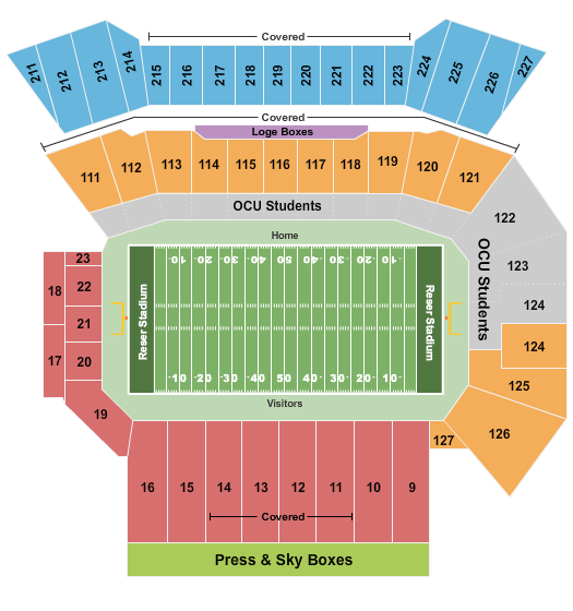 Reser Stadium Football Seating Chart