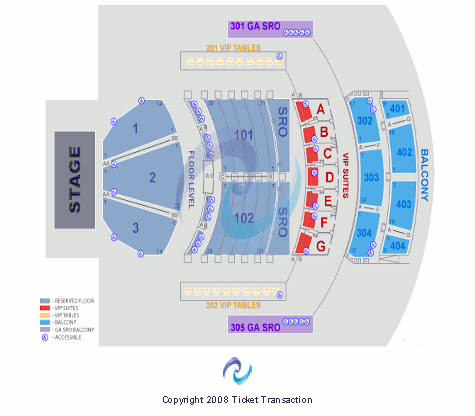 The Theater at Virgin Hotels - Las Vegas Reserved Floor Seating Chart