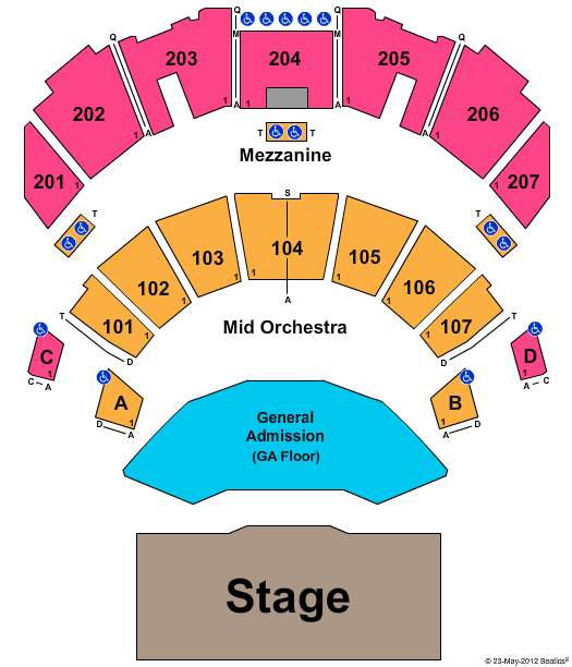 Ovation Hall at Ocean Resort Casino End Stage GA Pit Seating Chart