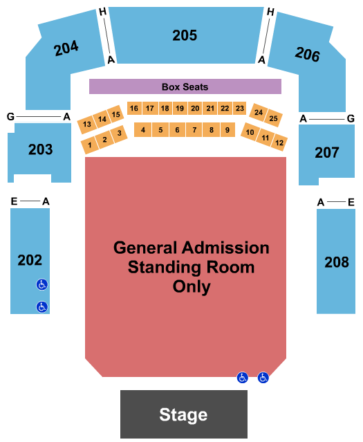 Bayou Music Center Seating Map