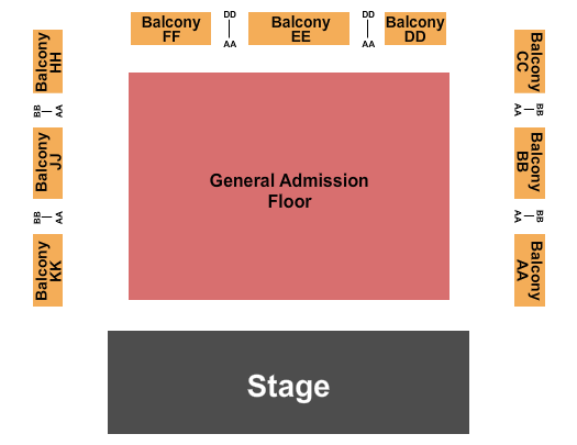 Revolution Hall - Portland GA Floor/RSV Balc Seating Chart