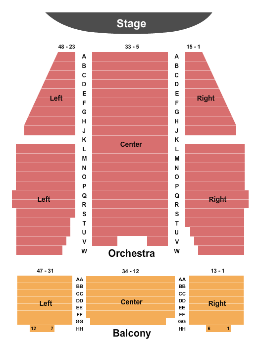 Reynolds Performance Hall Endstage Seating Chart