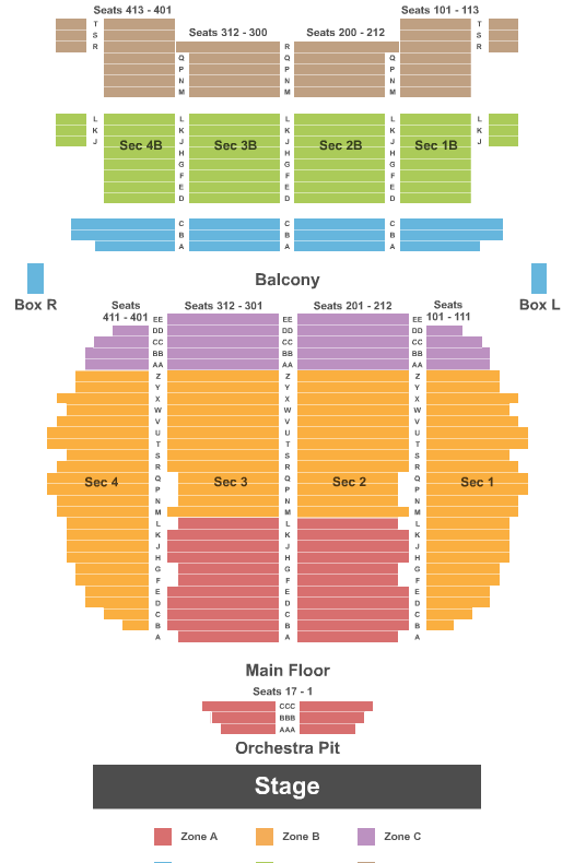 Rialto Square Theatre Endstage Int Zone Seating Chart