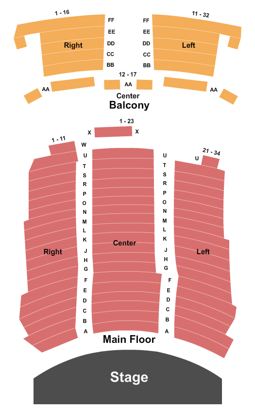 seating chart for Rialto Theatre - Tacoma - Endstage - eventticketscenter.com