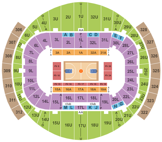 Richmond Coliseum Basketball 1 Seating Chart