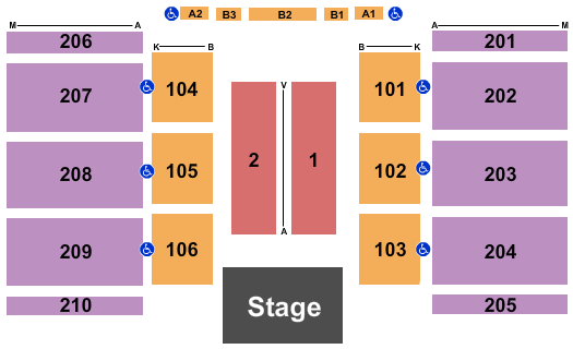 Rick Case Arena At D. Taft University Center End Stage Seating Chart