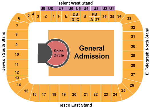 Coventry Building Society Arena Spice Girls Seating Chart