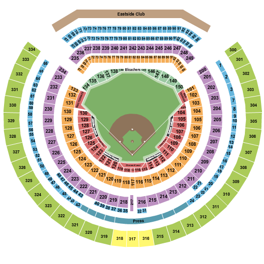 seating chart for RingCentral Coliseum - Baseball - eventticketscenter.com