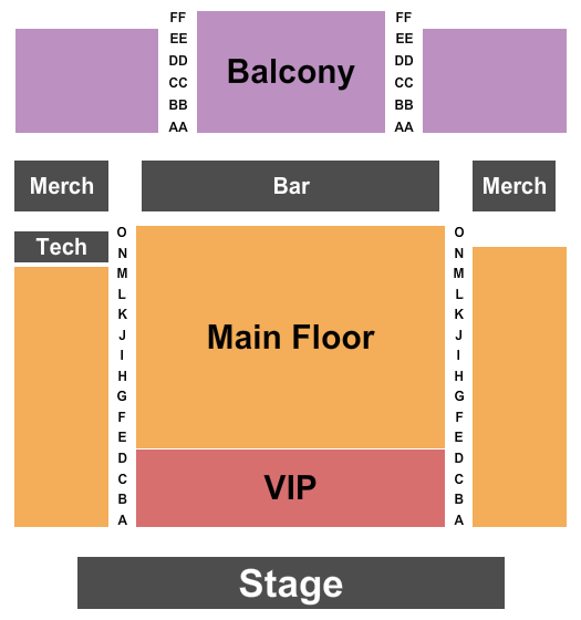 Rio Theatre On Broadway Endstage VIP/MF With GA Balc Seating Chart