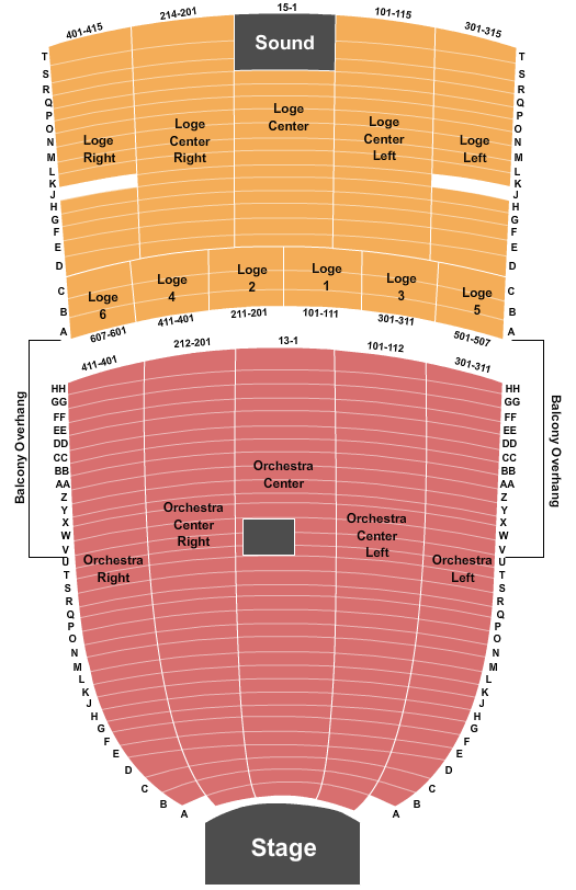 Ritz Theatre - NJ End Stage 3 Seating Chart