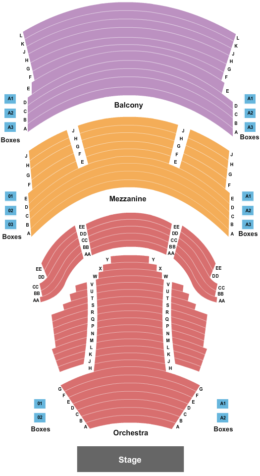 Bill Heard Theatre at RiverCenter for the Performing Arts Seating Map