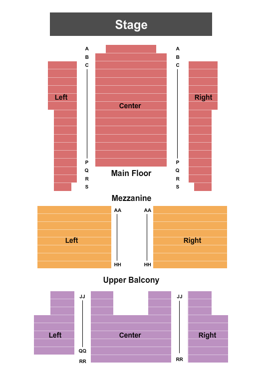 River Raisin Centre for the Arts End Stage Seating Chart