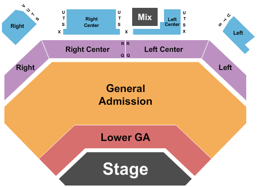 River Rock Show Theatre Endstage w/ GA & Lower GA Seating Chart