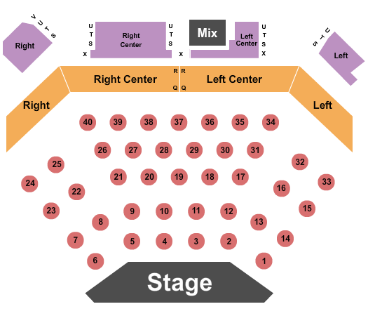 River Rock Show Theatre Tables Seating Chart