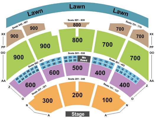 Riverbend Music Center Endstage No Pit Seating Chart
