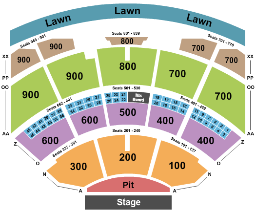 Riverbend Music Center Endstage Pit Seating Chart