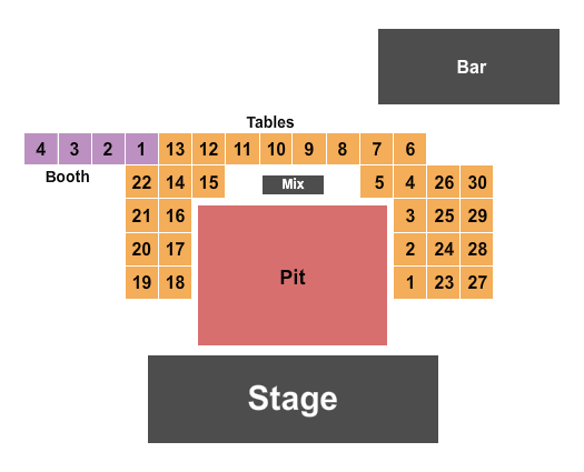 Riverfront Live Endstage Pit & Tables Seating Chart