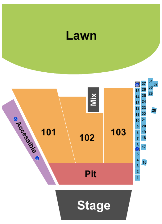 seating chart for Live Oak Bank Pavilion At Riverfront Park - Endstage Pit 2 - eventticketscenter.com