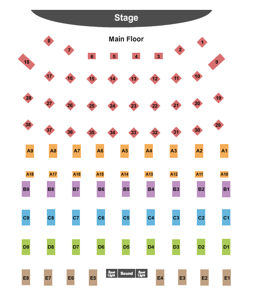Riverside Center for the Performing Arts Endstage Seating Chart