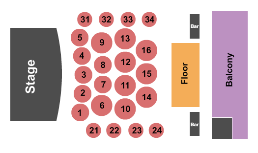 Riverside Revival Tables/Floor/Balcony Seating Chart