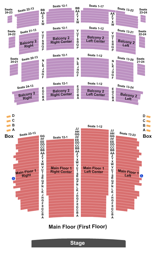 Riverside Theater Seating Chart for Sebastian Maniscaclo Concert Tickets