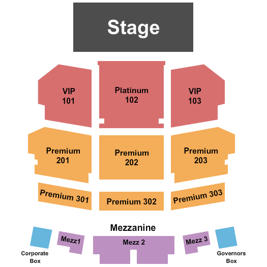 Showplace Theatre At Riverwind Casino End Stage 3 Seating Chart